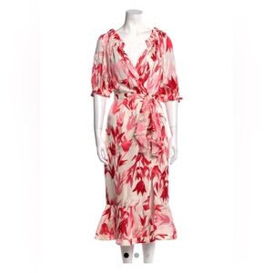 Saloni Midi Size 2 Floral Dress